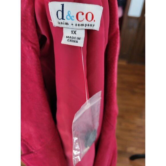 NWT Red Suede Blazer D & Co. 1X Christmas Festive Holiday Chic Party Western - Picture 9 of 10